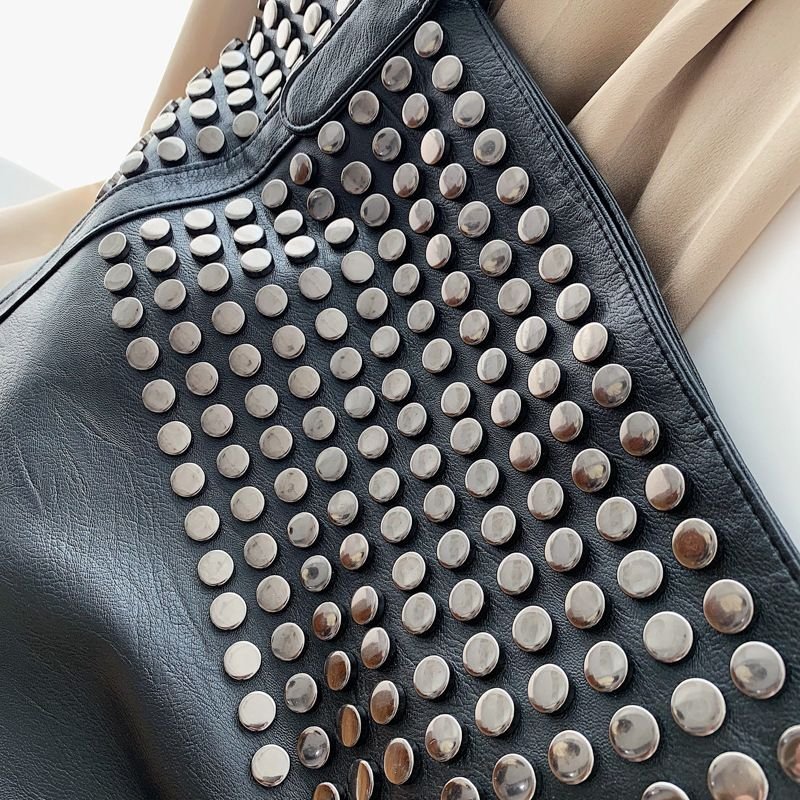 Women Fashionable Large Capacity Studded Tote Bag