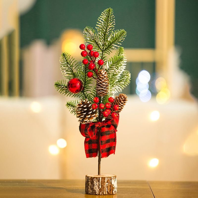 Christmas Decoration Red Cones Pine Needles Simulation Christmas Tree Ornaments