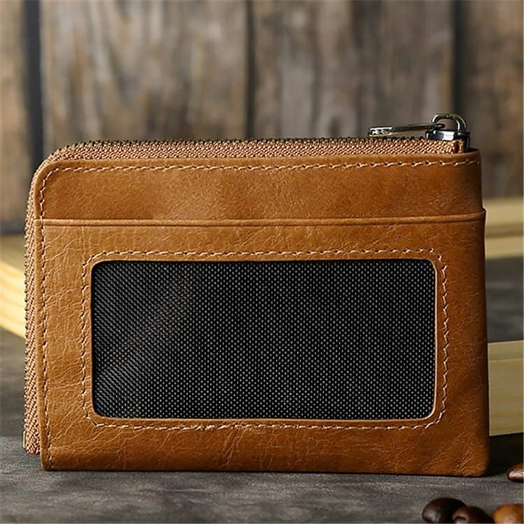 Vintage Solid Color Leather Multifunction Coin Wallet