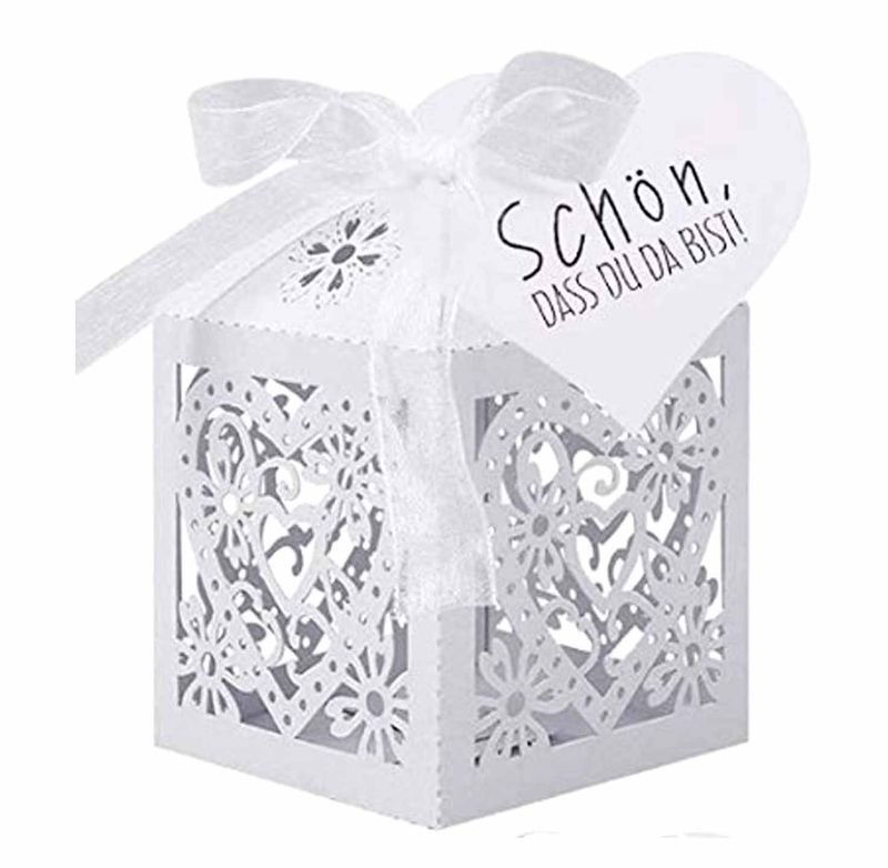 Simple Creative Hollow Heart-Shaped Floral Wedding Candy Packaging Box