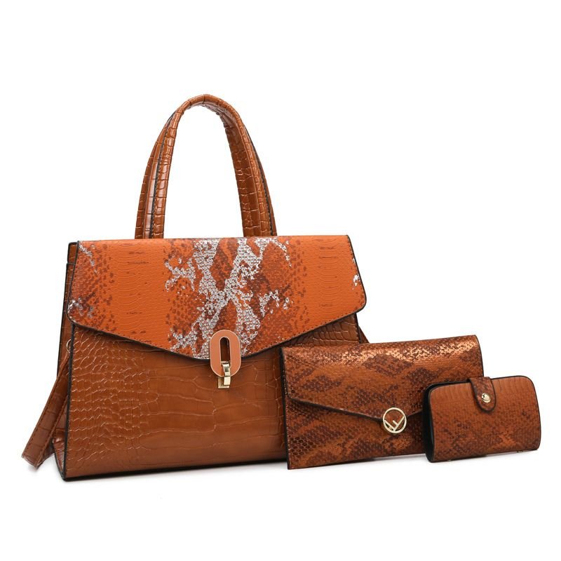 Women Fashion Crocodile Print Handbag Sets