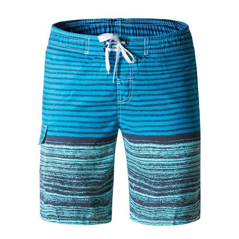 Men Striped Patchwork Casual Shorts