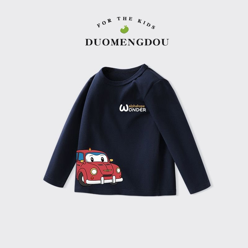 Kids Toddler Boys Girls Casual Cute Cartoon Print Long Sleeve Round Neck T-Shirt