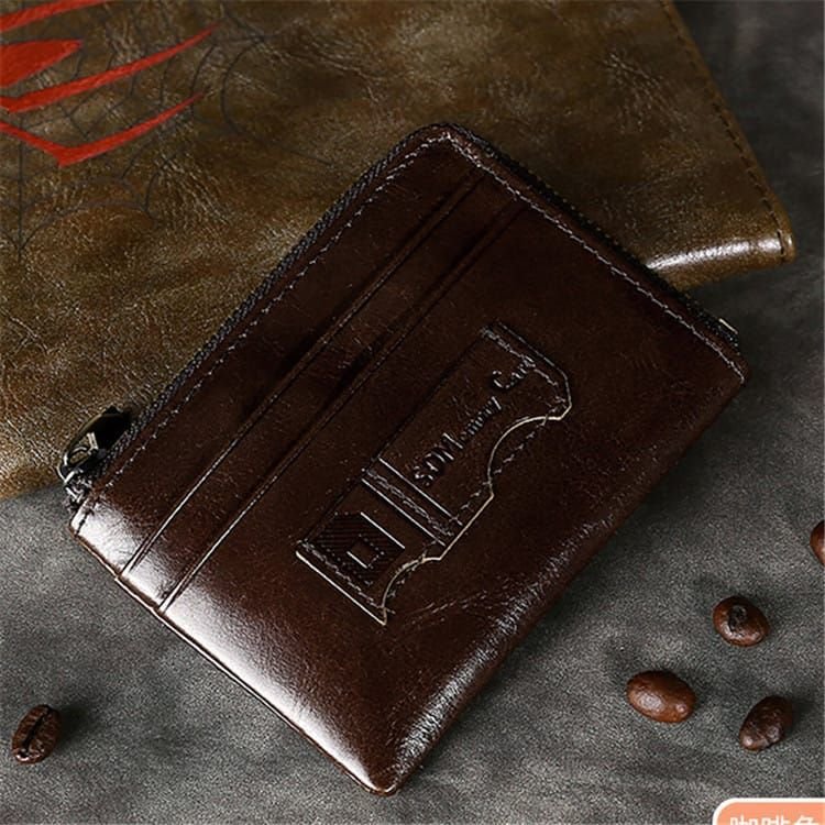 Vintage Solid Color Leather Multifunction Coin Wallet