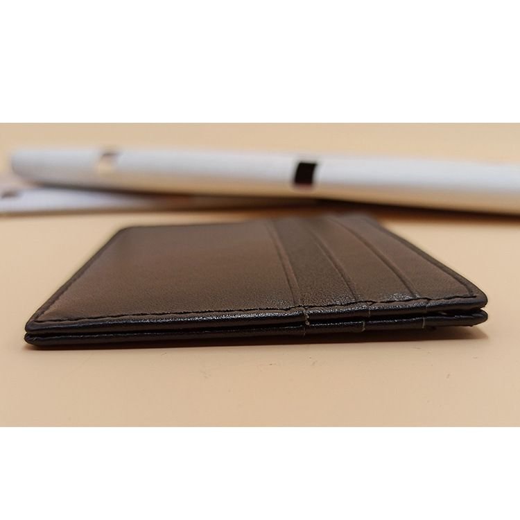 Unisex Basic Solid Color Leather Card Holder Wallet