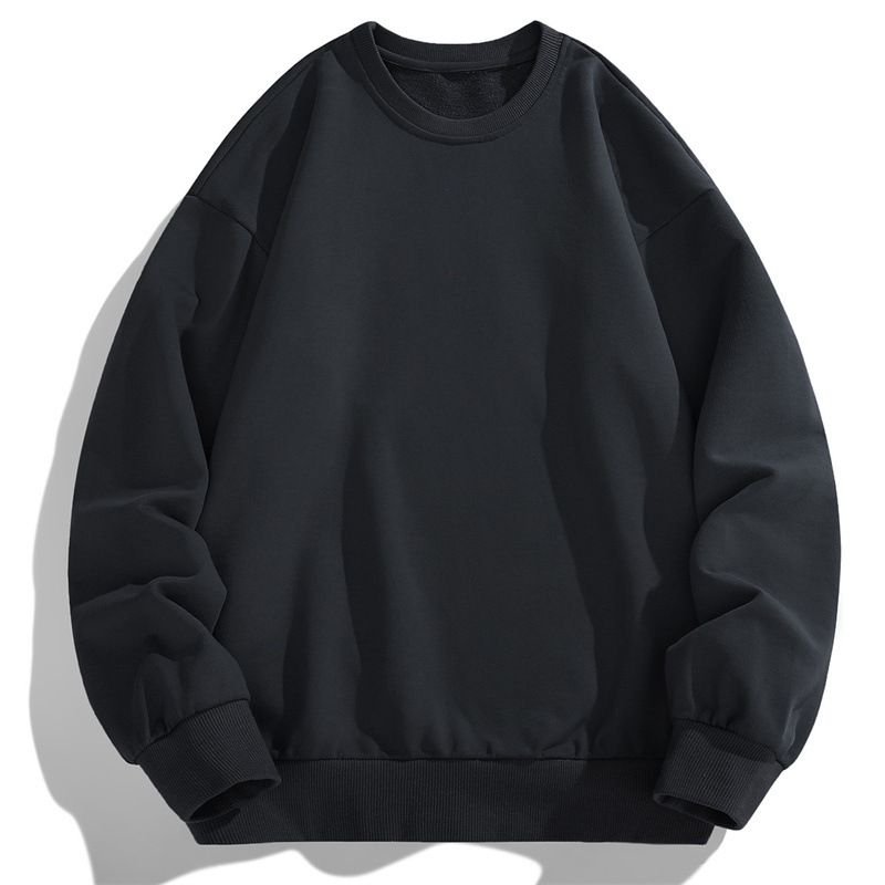 Men Spring Autumn Fashion Casual Basic Solid Color Plus Size Long Sleeve Round Neck Sweatshirts