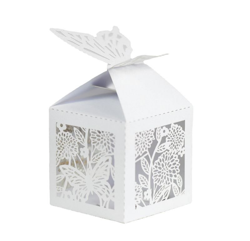 Simple Creative Hollow Butterfly Floral Wedding Candy Packaging Box