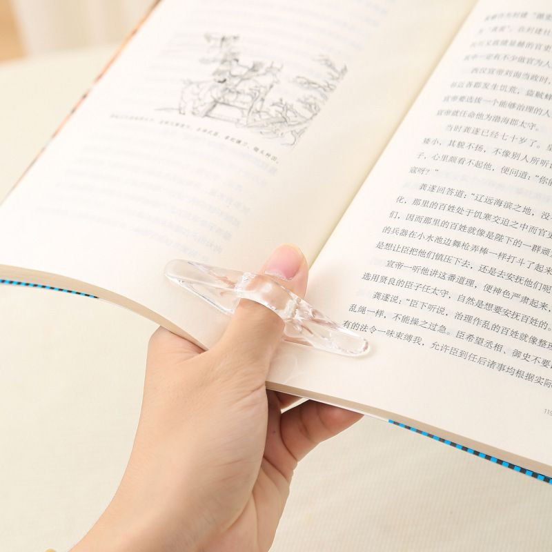 Sheintemu Thumb Book Support Acrylic Press Bookmark Press Book Reading Aid