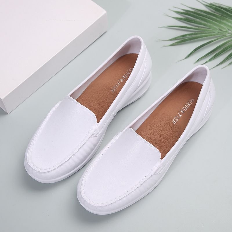 Simple Solid Color PU Loafers