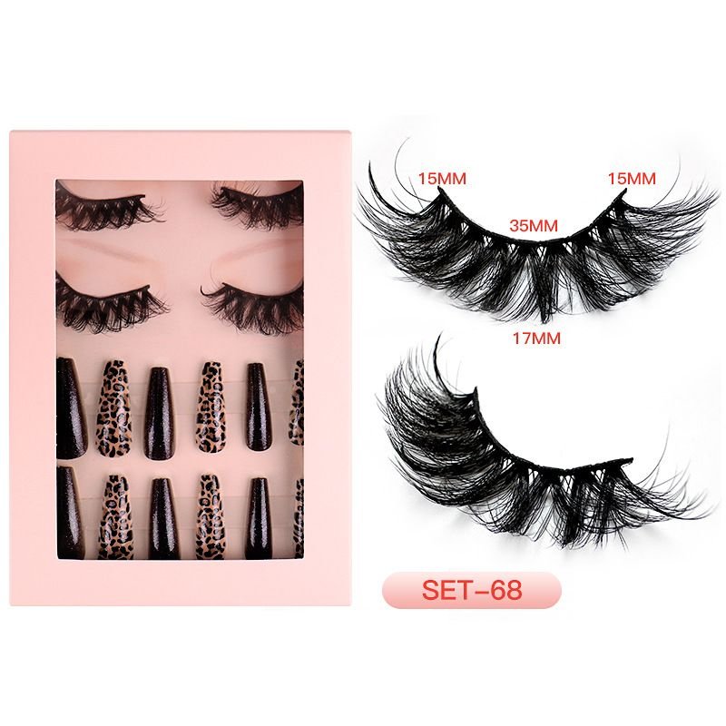 Fashion Imitation Mink Hair False Eyelashes False Nail Set