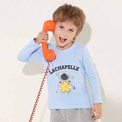 Kids Toddler Boys Girls Casual Cute Cartoon Print Long Sleeve Round Neck T-Shirt