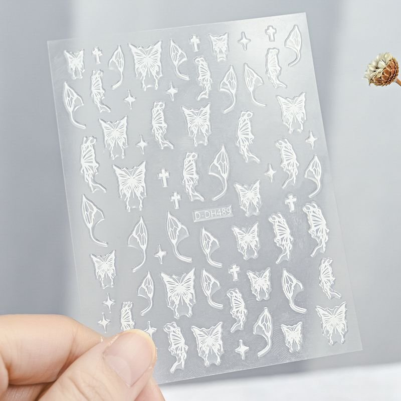 Laser Gold And Silver Gothic Liquid Butterfly Nail Art Sticker