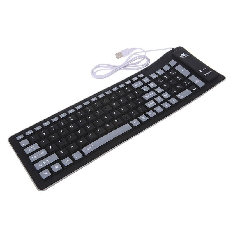 103 Keys Water Resistant Silicone Keyboard Portable USB Keyboard