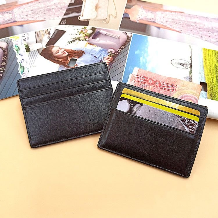Unisex Basic Solid Color Leather Card Holder Wallet